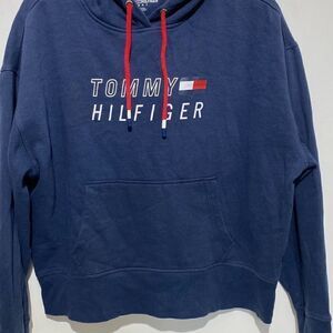 Tommy Hilfiger Women's Navy Blue Pullover Long Sleeve Hoodie Size Medium